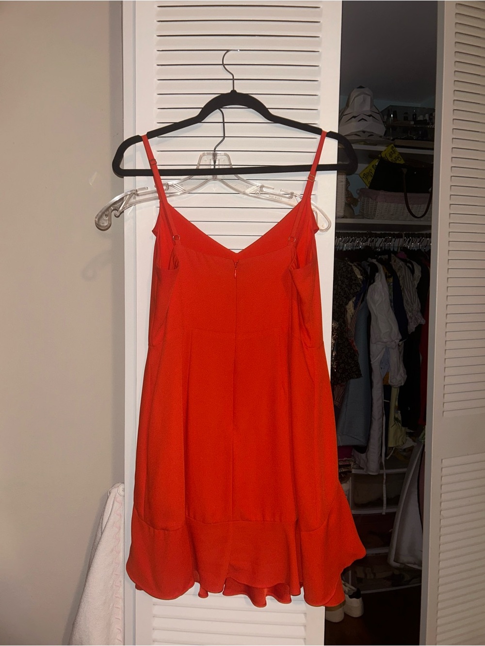 BCBGMaxAzria Red Ruffle Slip Mini Dress - Picture 2 of 2